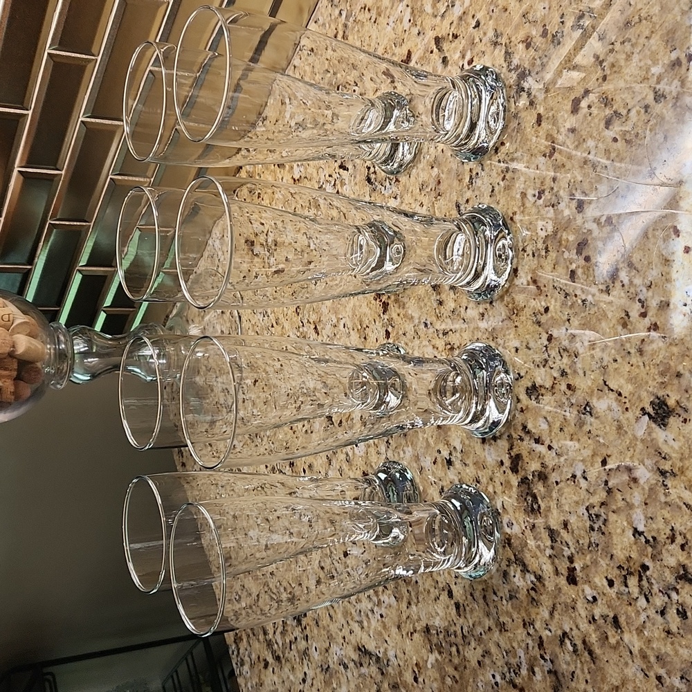 8 Crate&Barrel Pilsner Glasses--Brand New